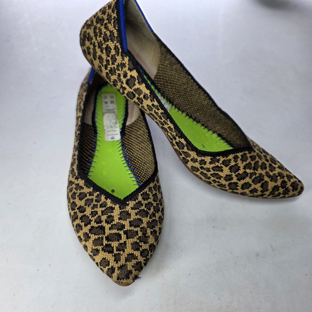 Rothys the Point Leopard Print Pointed Flats 6